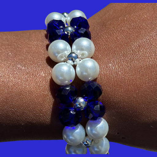 Bracelet - Blue Crystal Pearl Bracelet