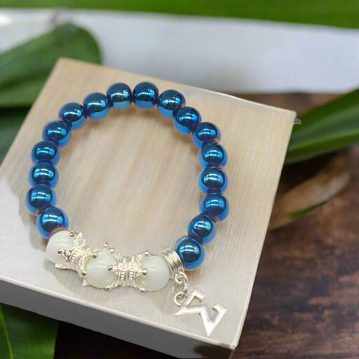 Bracelets - Crown Blue Hematite Bracelet