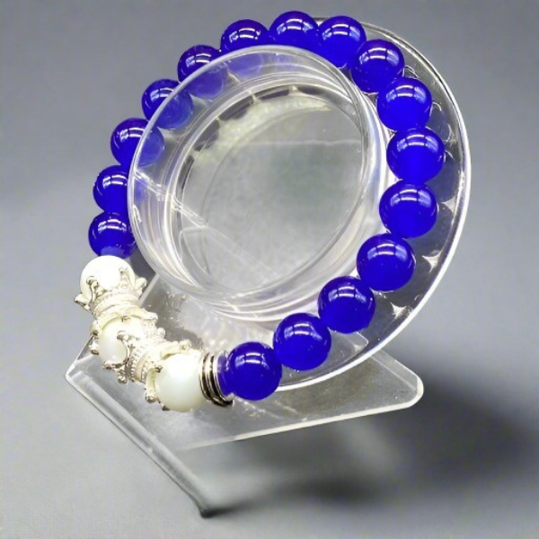 Crown Blue Jade Bracelet, Peace N Beads