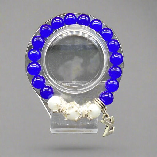 Crown Blue Jade Bracelet, Peace N Beads