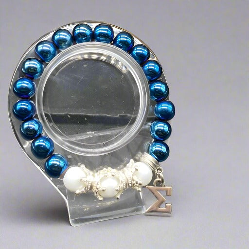 Crown Blue Hematite Bracelet-Peace N Beads