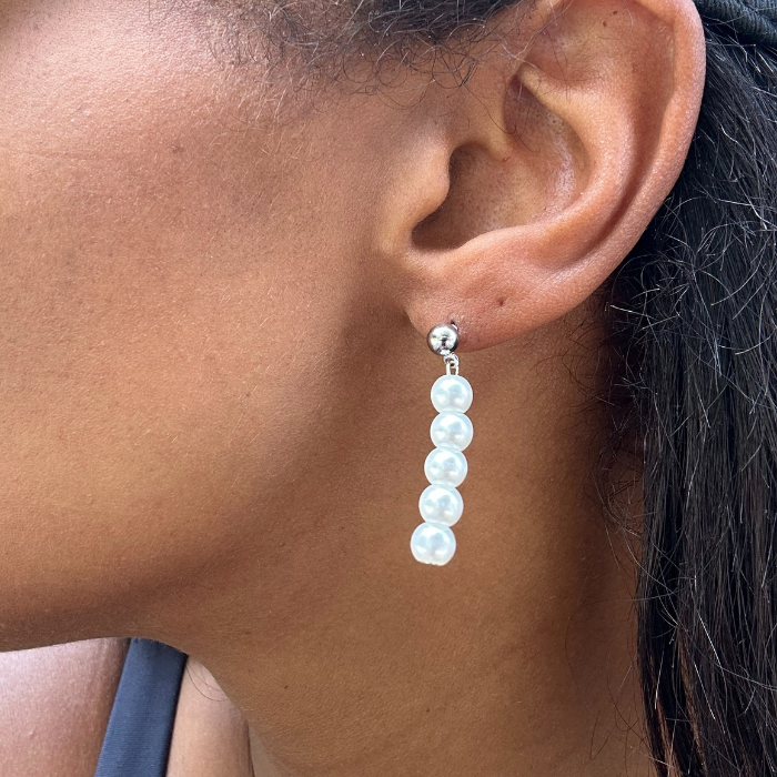 Long Stud Drop Earrings