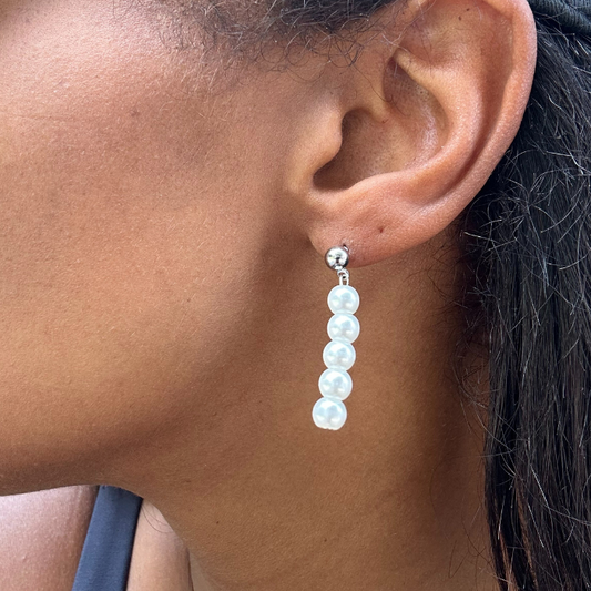 Long Stud Drop Earrings