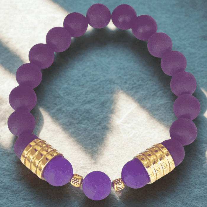 Luxurious Matted Purple Jade Bracelet, Peace N Beads