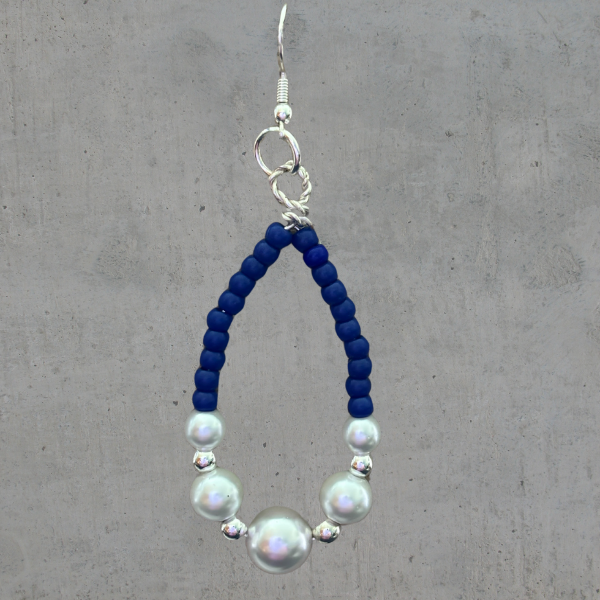 Oval Beaded and Pearl Earrings, Peace N Beads