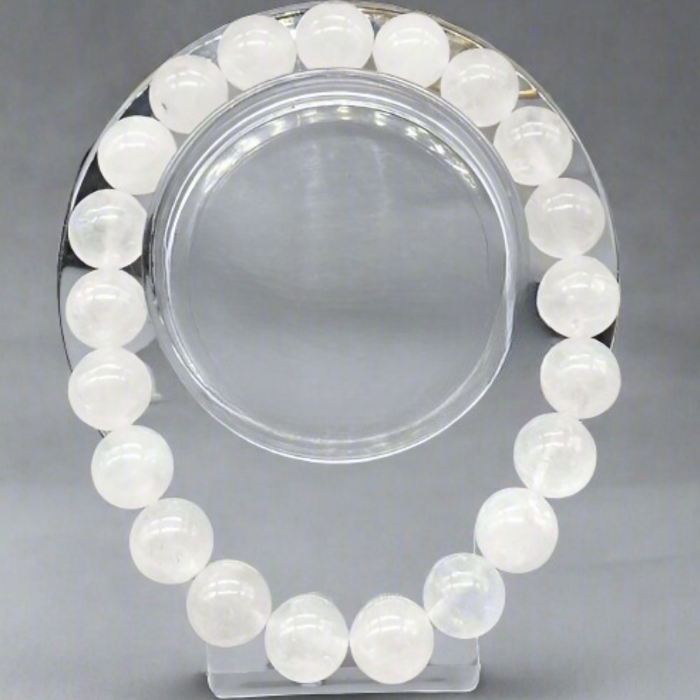 Premium White Jade Gemstone Bracelet, Peace N Beads