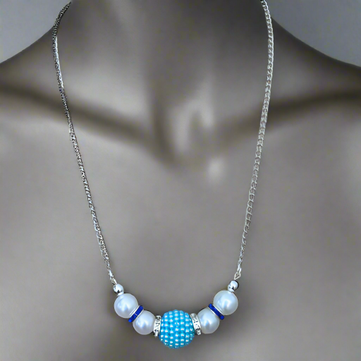 Amicae Blue Pearl Necklace