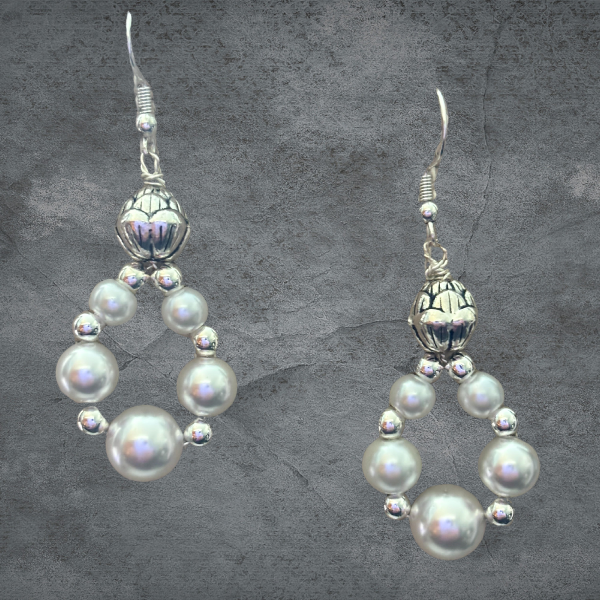 Small White Pearl Drop Earrings