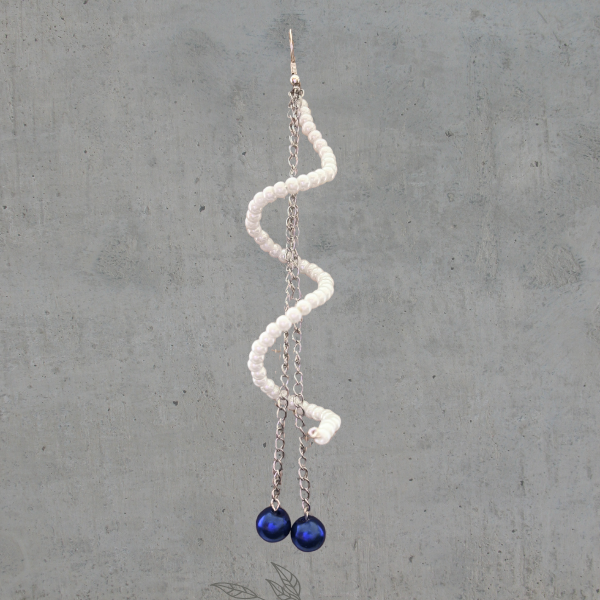 Twisted Blue or White Drop Earrings, Peace N Beads