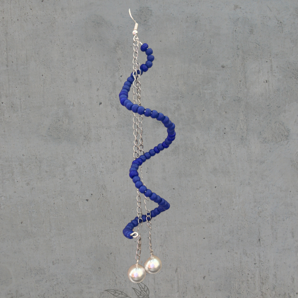 Twisted Blue or White Drop Earrings, Peace N Beads