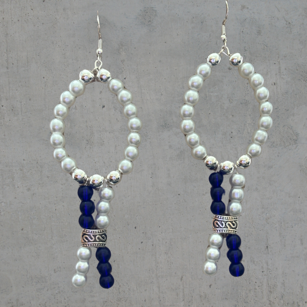 White Oval Drop, Peace N Beads