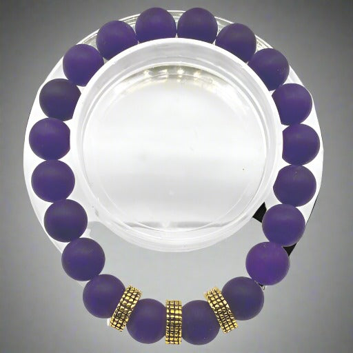 Beautiful Mens Purple Jade Bracelet-Peace N Beads Design