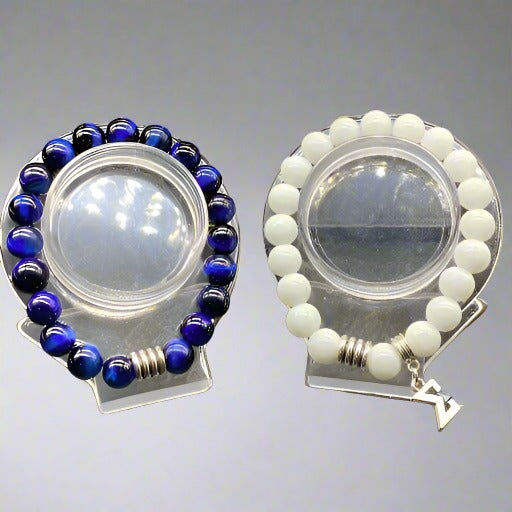Blue Tiger Eye Bracelets-Peace N Beads Design