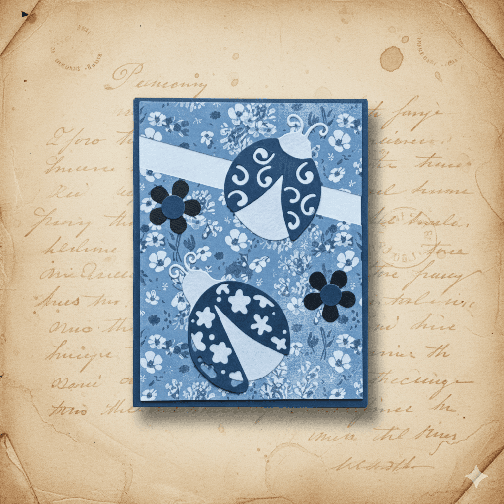 Garden Whispers Ladybugs and Blooms Note Cards featuring Illustrated Ladybug and Floral Designs