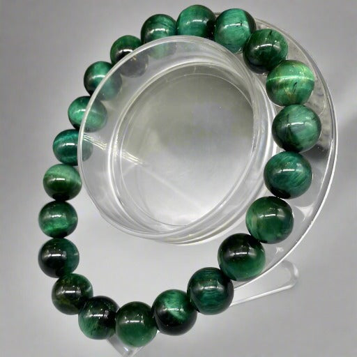 Genuine Green Tiger Eye Bracelet-Peace N Beads Design