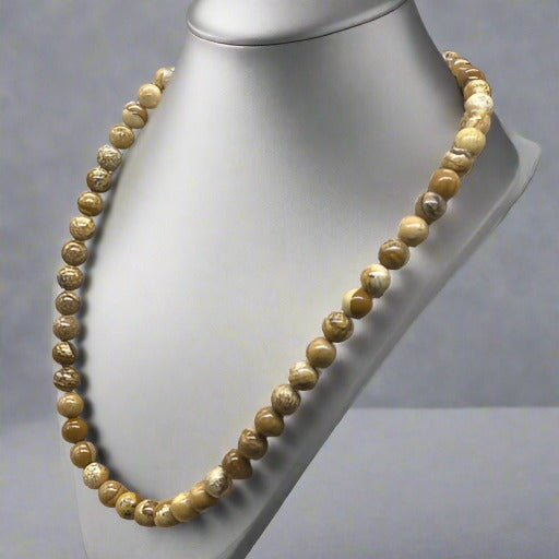 Genuine Picture Jasper Necklace-Peace N Beads Design