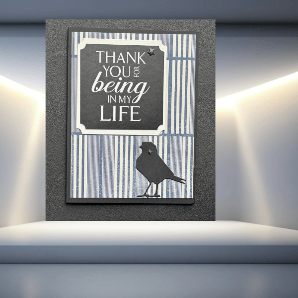Ink Winged Whispers Thinking of You Note Cards featuring a black bird and thank you message by Peace N Beads Design
