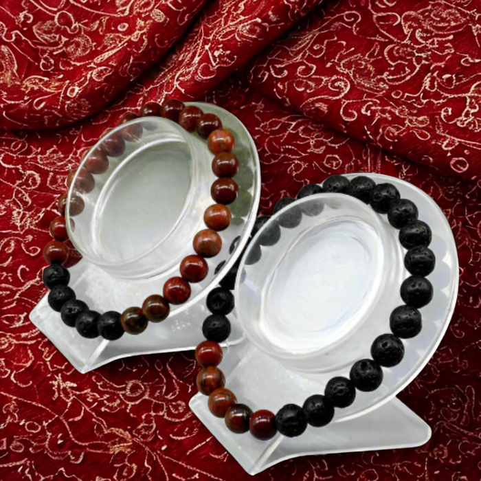 Peace N Beads Design Energy Balancing Bracelets Root Chakra in red and black beads for spiritual wellness