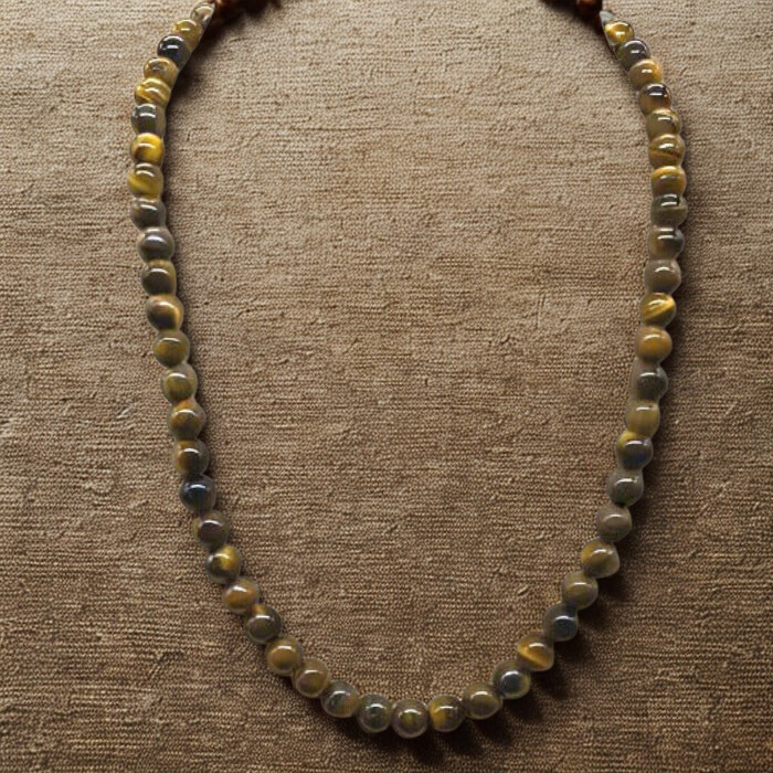 Feel Empowered with a Tiger Eye Necklace by Peace N Beads featuring polished round tiger eye beads
