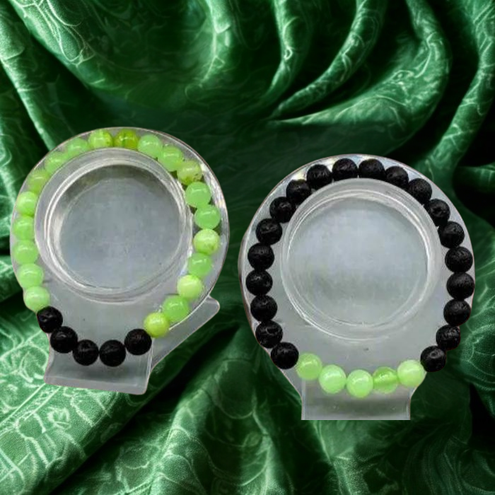 Heart Chakra Bracelets with Green and Black beads for energy balancing and healing