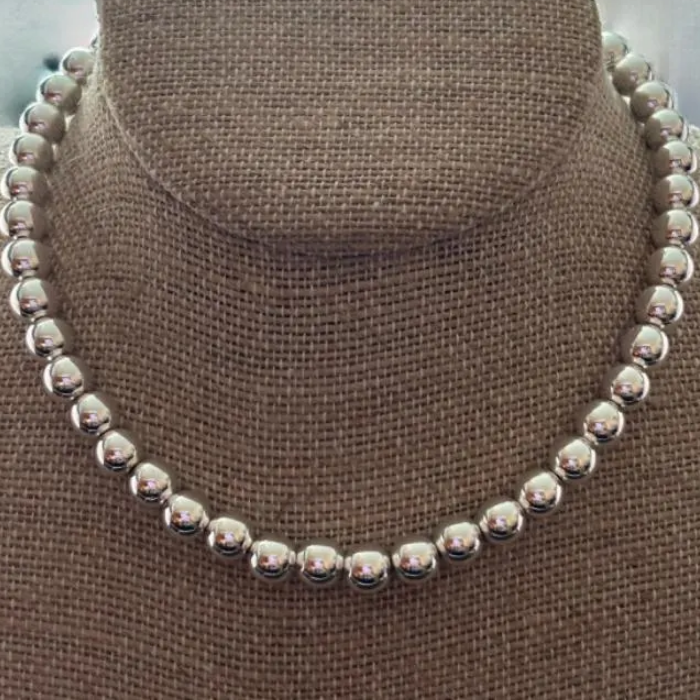Elegant Silver Hematite Necklace with polished beads perfect for everyday wear