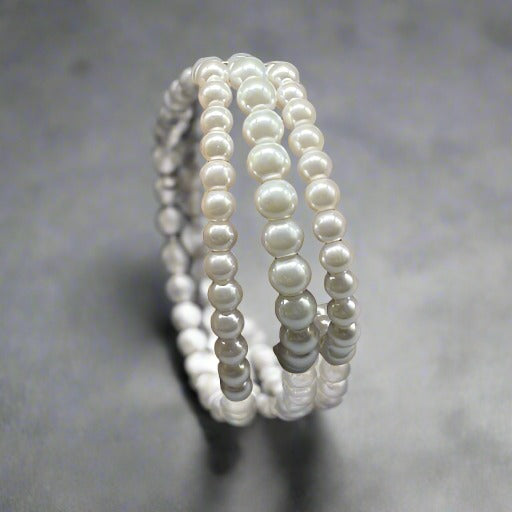 Pearl 3 Strand Bracelet-Peace N Beads Design