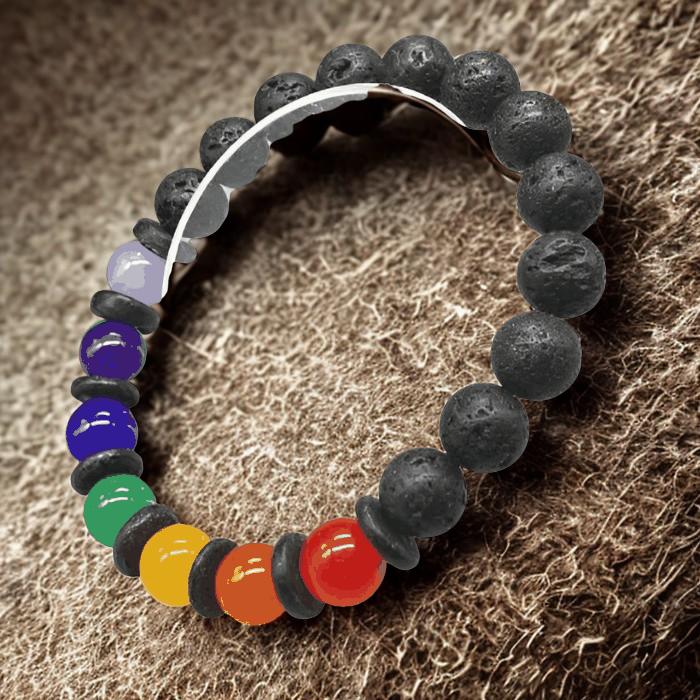 Vibrant Rainbow Gemstone Beaded Bracelet featuring colorful beads and a unique design