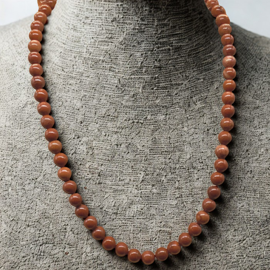 Peace N Beads Vibrant Red Jasper Energy Necklace with round polished red jasper beads