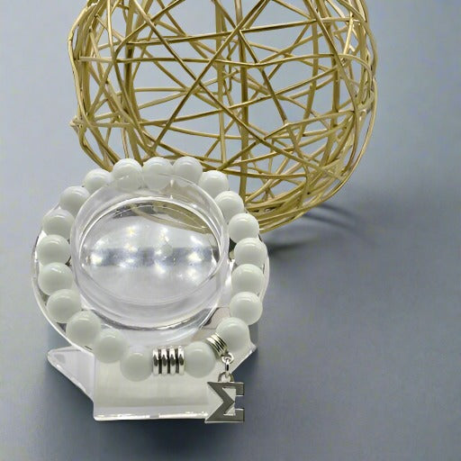 White Jade Bracelet-Peace N Beads Design