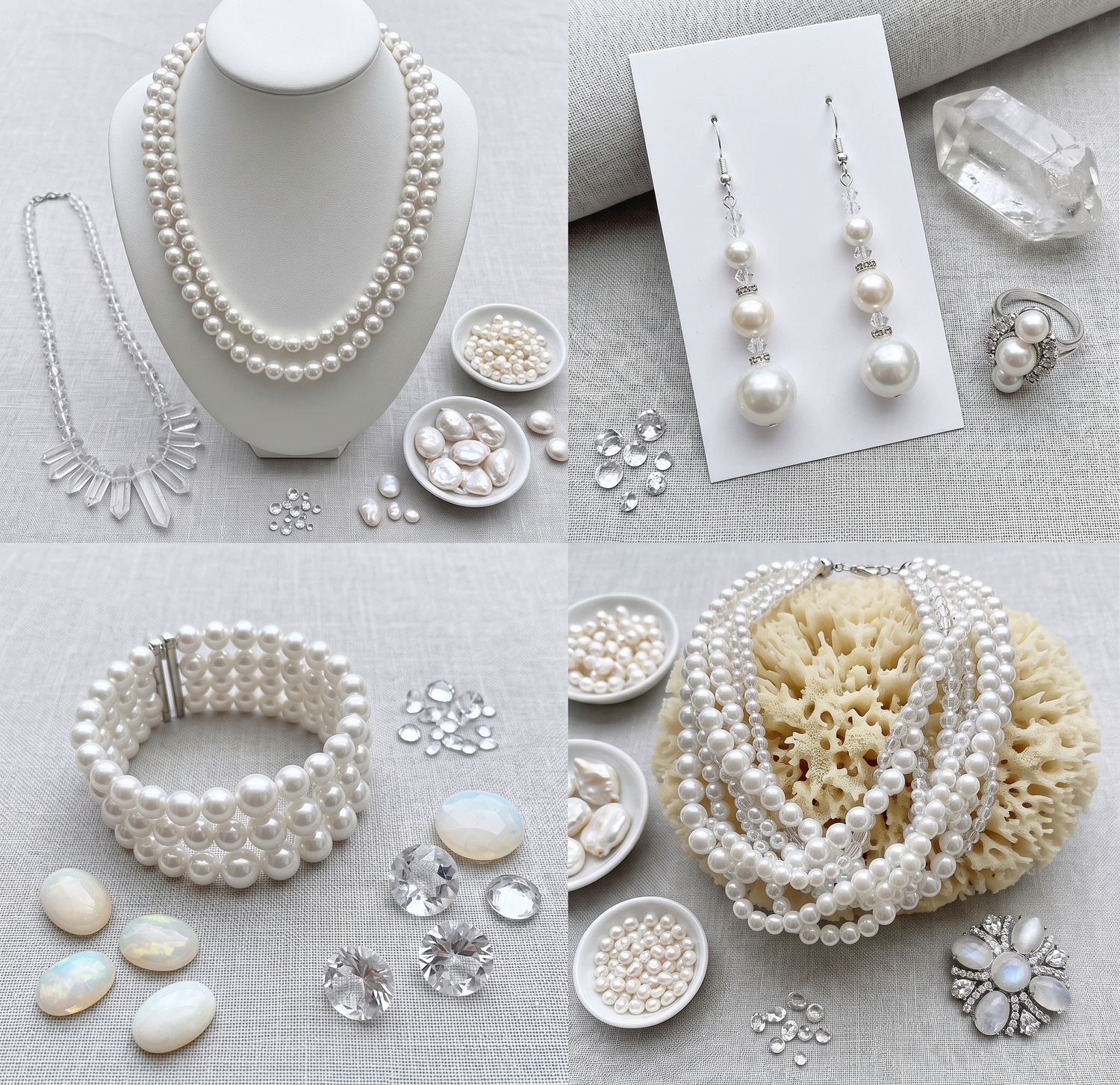 Classic White Pearl Jewelry Collection, peace n beads