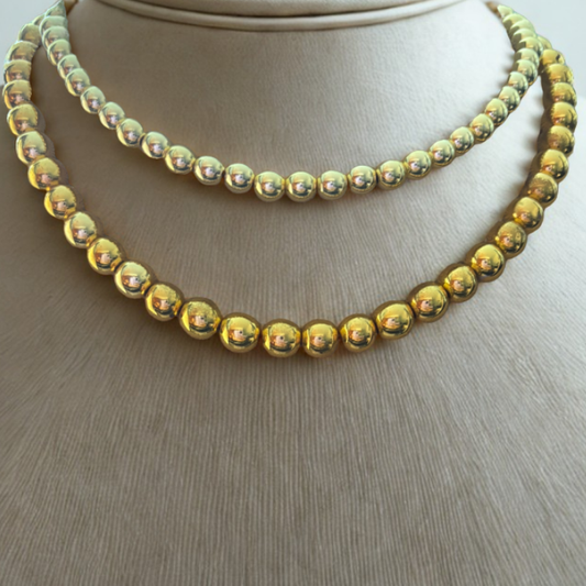 Gold Hematite Gemstone Necklace