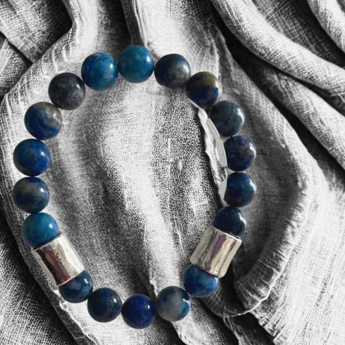 Lapis Lazuli and Jade Double Bracelet Set