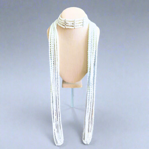 Necklaces - Long Pearl Choker Necklace