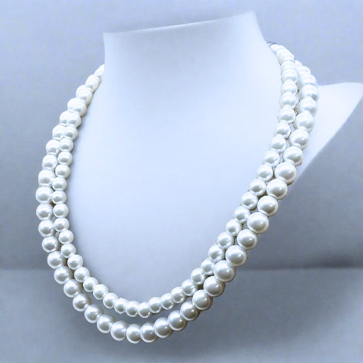 Necklaces - Classic 2 Strand Pearl Necklace