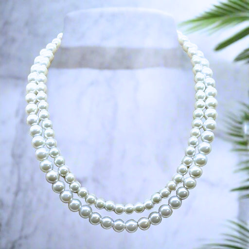 Necklaces - Classic 2 Strand Pearl Necklace