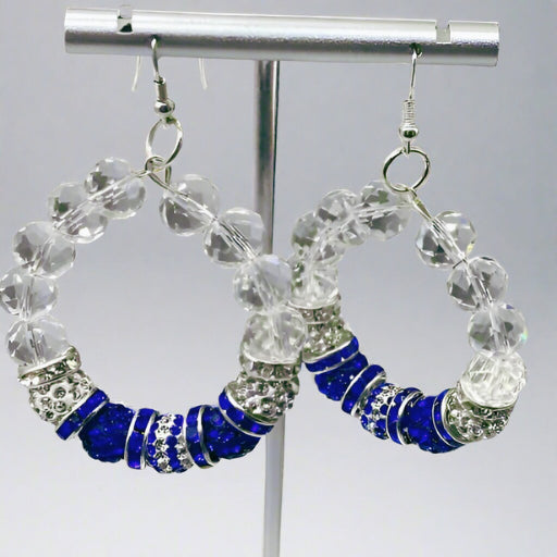 Earrings - Blue White Crystal Earrings