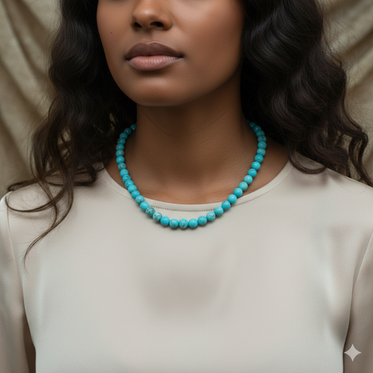 Invigorating Turquoise Beaded Necklace Embrace Harmony