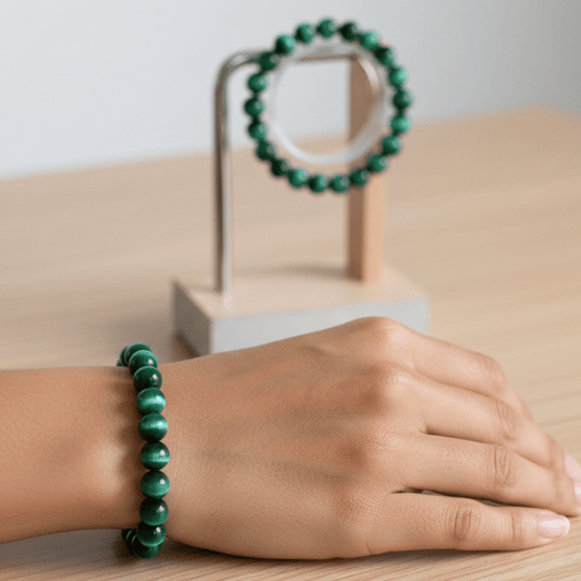 Genuine Green Tiger Eye Motivational Bracelet