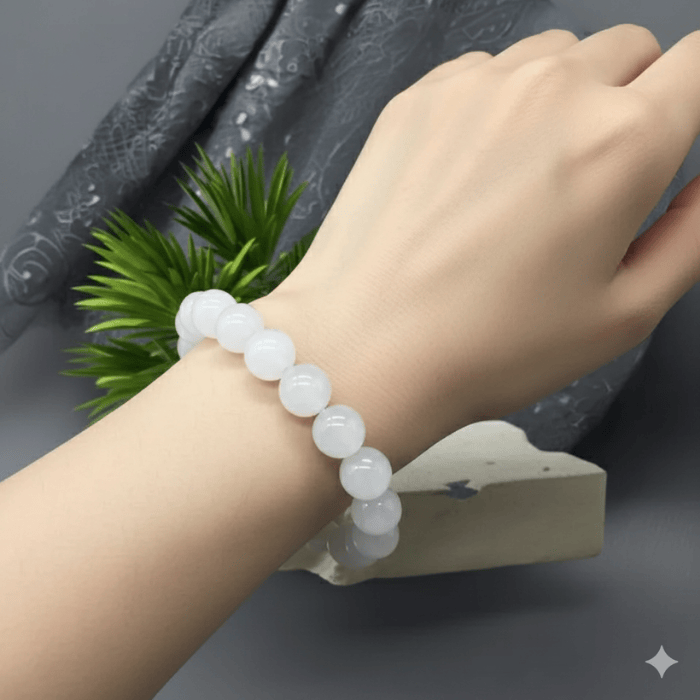 White Jade Gemstone Bracelet | Peace N Beads