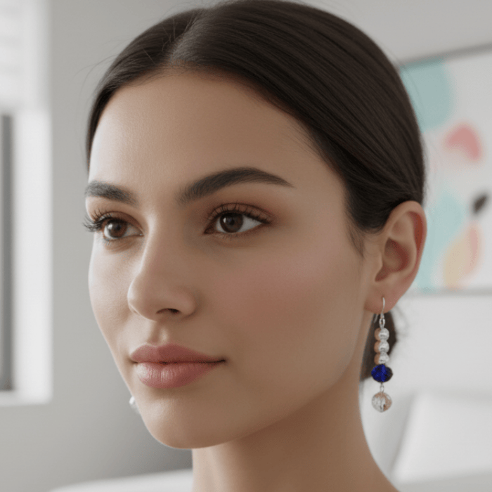 Unique Crystal Royal Blue Drop Earrings