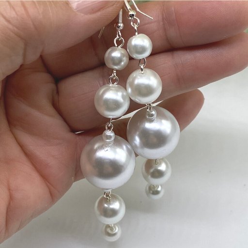 5 Drop Pearl Earrings-Peace N Beads Design