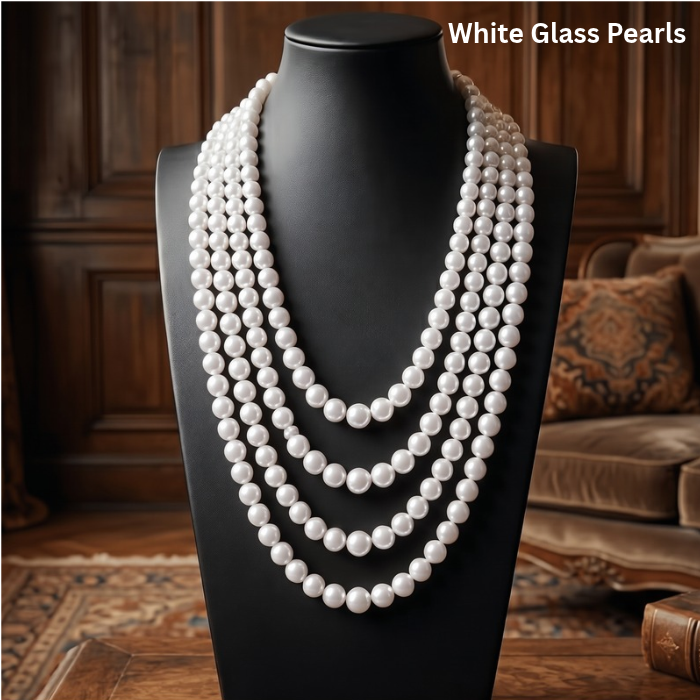 Classic 4 Strand Pearl Necklace, Peace N Beads