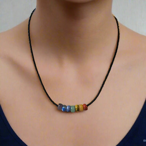 7 Bead Chakra Necklace-Peace N Beads Design