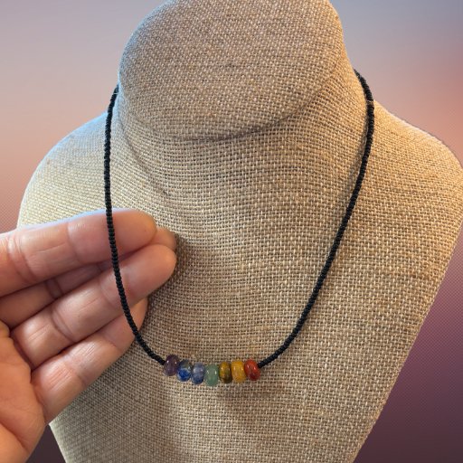 7 Bead Chakra Necklace-Peace N Beads Design