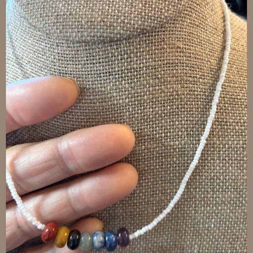 7 Bead Chakra Necklace-Peace N Beads Design