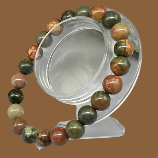 Handcrafted Genuine Picasso Jasper Bracelet, Peace N Beads