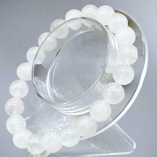 Premium White Jade Gemstone Bracelet, Peace N Beads