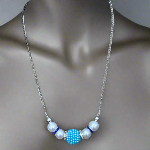 Necklaces - Blue Pearl Necklace