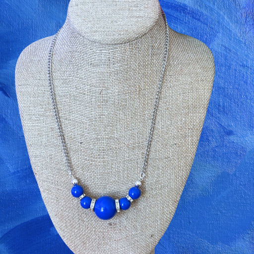 Necklaces - Royal Blue Beaded Necklace