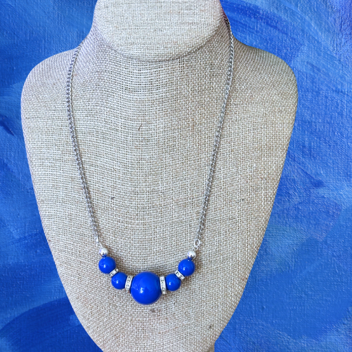 Royal Blue Beaded Necklace